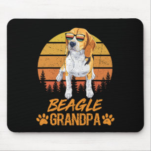Tricolor Beagle Dog Grandpa Paw Vater Vatertag Mousepad