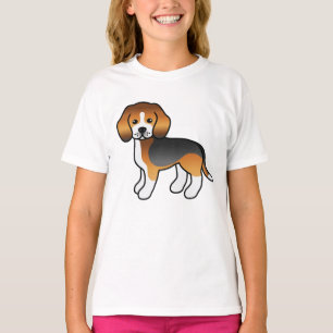 Tricolor Beagle Niedlich Cartoon Dog T-Shirt