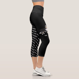 Tricolor Cartoon Sheltie & Name und Rasse des Hund Capri Leggings