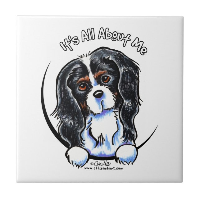 Tricolor Cavalier CKCS IAAM Fliese (Vorderseite)
