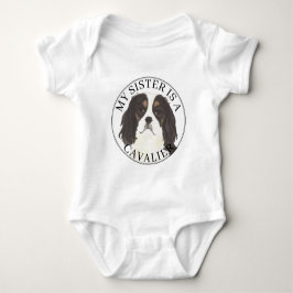 Tricolor Cavalier King Charles Spaniel große Schwe Baby Strampler