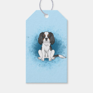 Tricolor Cavalier King Charles Spaniel Hund auf Bl Geschenkanhänger