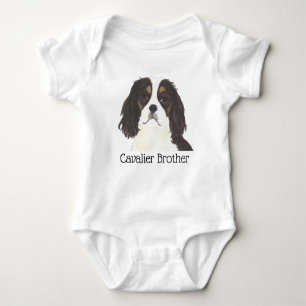Tricolor Cavalier King Charles Spaniel Hund Baby Strampler