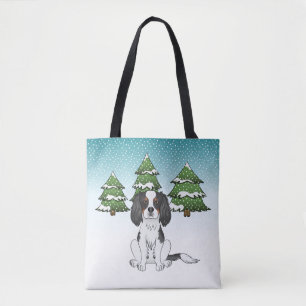 Tricolor Cavalier King Charles Spaniel im Winter