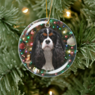 Tricolor Cavalier King Charles Spanier Keramik Ornament