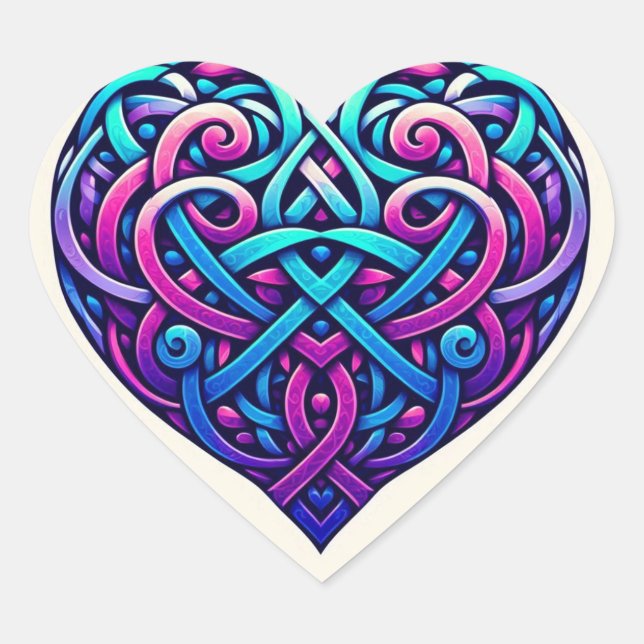 Tricolor Celtic Heart Herz-Aufkleber (Vorderseite)