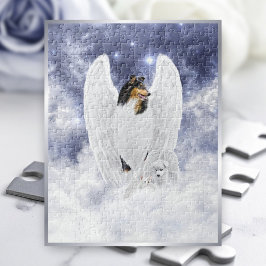 Tricolor Collie Angel und Cherubim im Hundehimmel  Puzzle