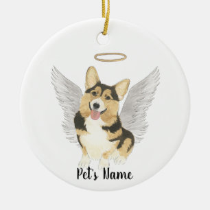 Tricolor Corgi Sympathie Gedenken  Keramik Ornament