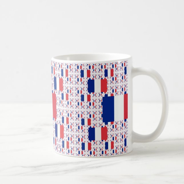 Tricolor France Flag in mehreren farbigen Ebenen Tasse (Rechts)
