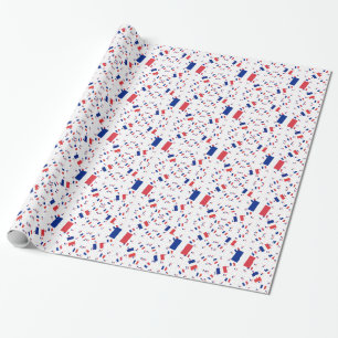 Tricolor Frankreich-Flagge in mehreren schiefen Sc Geschenkpapier