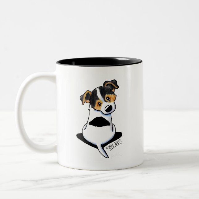 Tricolor Jack Russell Terrier Zweifarbige Tasse (Links)