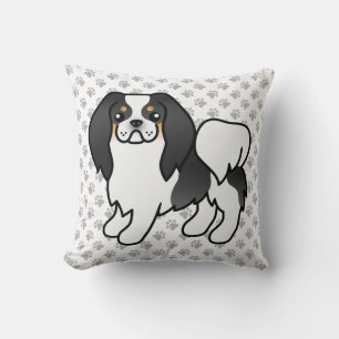 Tricolor Japanischer Kinokartoon Dog & Paws Kissen