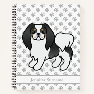 Tricolor Japanischer Kinokartoon Dog & Text Notizbuch