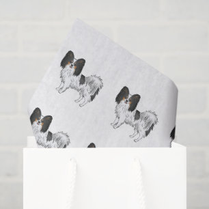 Tricolor Papillon Happy Cartoon Dogs Muster Seidenpapier