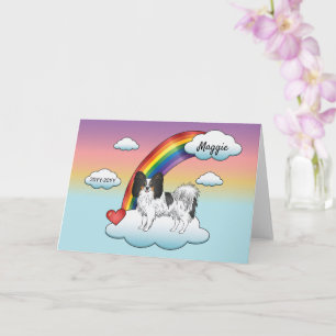 Tricolor Papillon Süßer Hund Regenbogen Erinnerung Karte