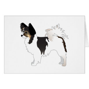Tricolor Papillon Toy Hund Illustration Card