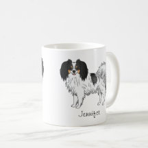 Tricolor Phalène Cartoon Dog mit Individuelle Name