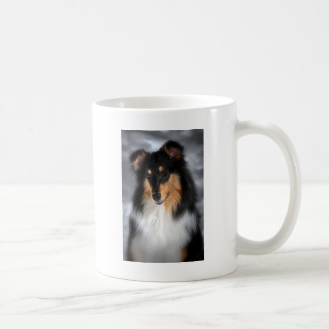 Tricolor rauer Mantel-Collie Kaffeetasse (Rechts)