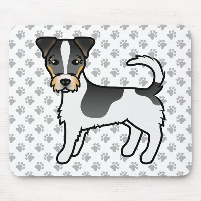 Tricolor Rough Coat Jack Russell Terrier Dog Mousepad (Vorne)