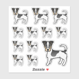 Tricolor Rough Coat Jack Russell Terrier Dogs Aufkleber