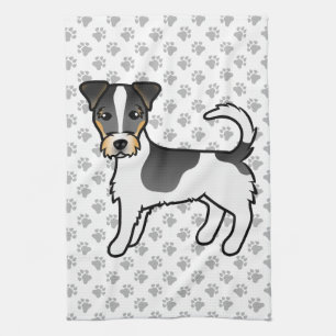 Tricolor Rough Coat Jack Russell Terrier Hund Geschirrtuch