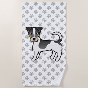 Tricolor Rough Coat Jack Russell Terrier Hund Strandtuch