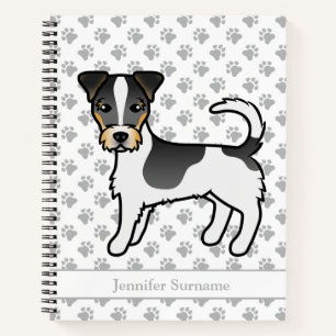 Tricolor Rough Coat Jack Russell Terrier & Name Notizbuch