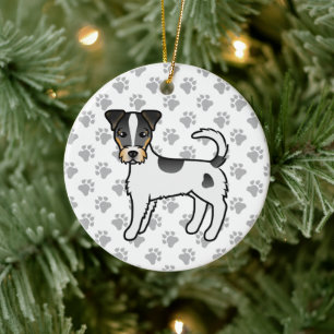 Tricolor Rough Coat Parson Russell Terrier Dog Keramik Ornament