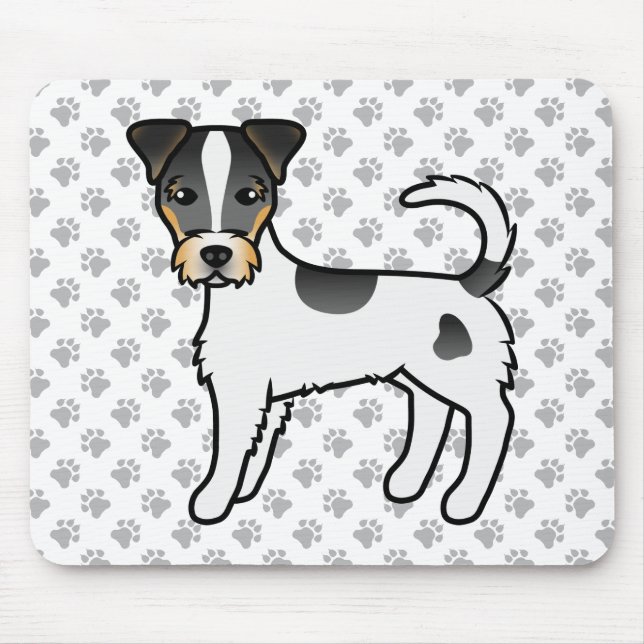 Tricolor Rough Coat Parson Russell Terrier Dog Mousepad (Vorne)