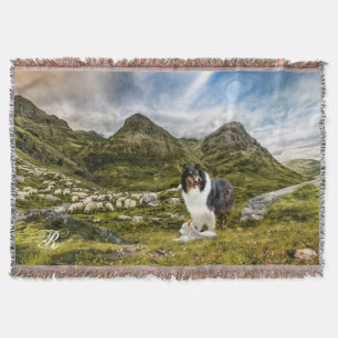 Tricolor Scotch Collie in Highlands - Personalisie Decke