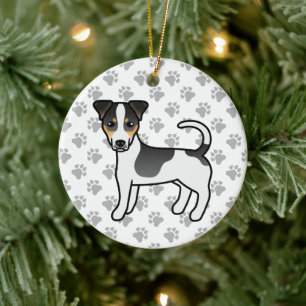 Tricolor Smooth Coat Jack Russell Terrier Dog Keramik Ornament