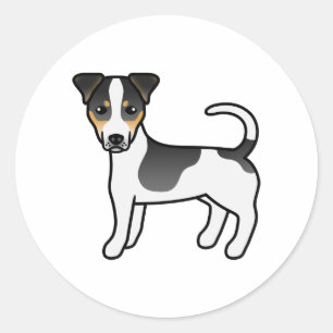 Tricolor Smooth Coat Jack Russell Terrier Hund Runder Aufkleber