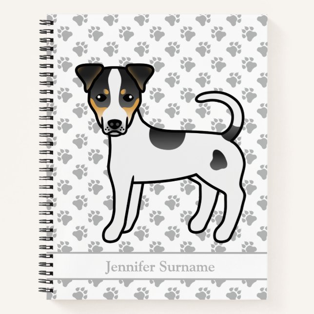 Tricolor Smooth Coat Parson Russell Terrier & Name Notizbuch (Vorderseite)