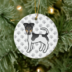 Tricolor Smooth Fox Terrier Niedlich Cartoon Dog Keramik Ornament