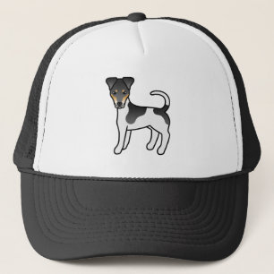 Tricolor Smooth Fox Terrier Niedlich Cartoon Dog Truckerkappe