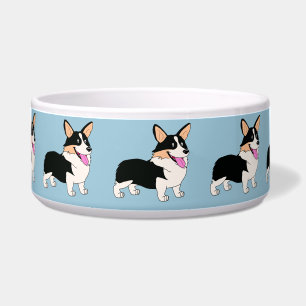 Tricolor Walisercorgi-Cartoon Napf