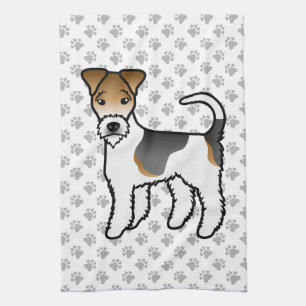 Tricolor Wire Fox Terrier Niedlicher Cartoon Dog Geschirrtuch
