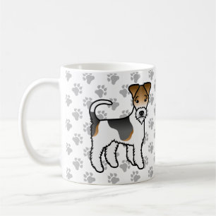 Tricolor Wire Fox Terrier Niedlicher Cartoon Dog Kaffeetasse