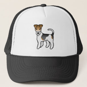 Tricolor Wire Fox Terrier Niedlicher Cartoon Dog Truckerkappe
