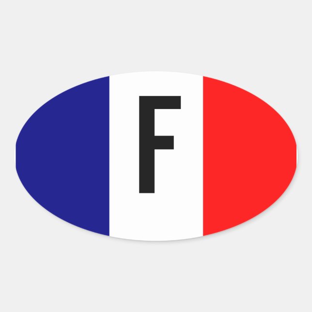 Tricolore Français Ovaler Aufkleber (Vorderseite)