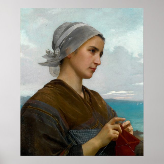 Tricoteuse Bretonne von William-Adolphe Bouguereau Poster (Vorne)