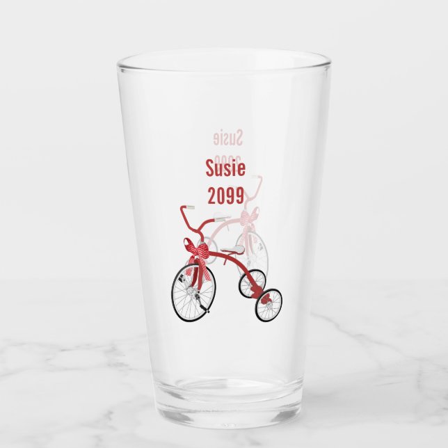 Tricycle Christmas Kids Pint Soda Glass Glas (Vorderseite)