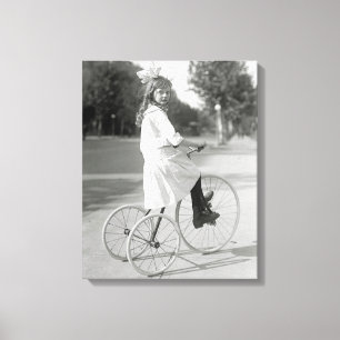 Tricycle für Mädchen, 1917 Leinwanddruck
