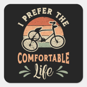 Tricycle Triker Ich bevorzuge den komfortablen Vin Quadratischer Aufkleber