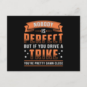 Tricycle Triker Niemand ist perfekt Vintag Retro Postkarte