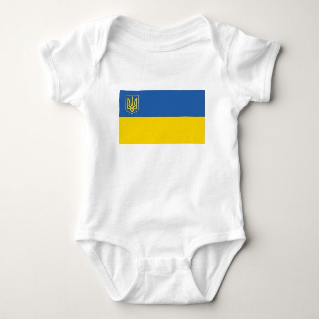 Trident Flag Ukraine Baby Strampler (Vorderseite)