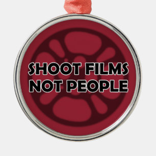 "Trieb filmt nicht Leute-" Filmrolle-Verzierung Silbernes Ornament