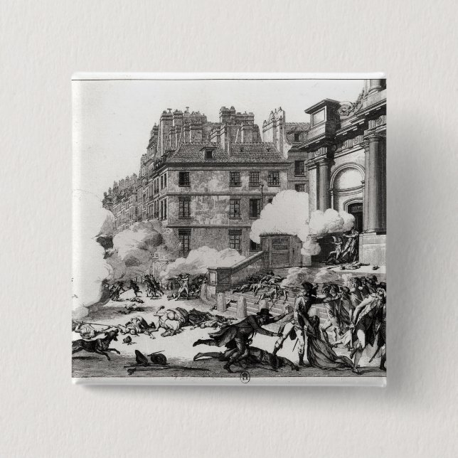 Trieb-heraus vor Kirche St. Roch in Paris Button (Vorderseite)