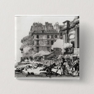 Trieb-heraus vor Kirche St. Roch in Paris Button
