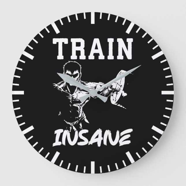 Triebwerkinsane - Fitnessworkout für die Anime-Bod Große Wanduhr (Vorderseite)